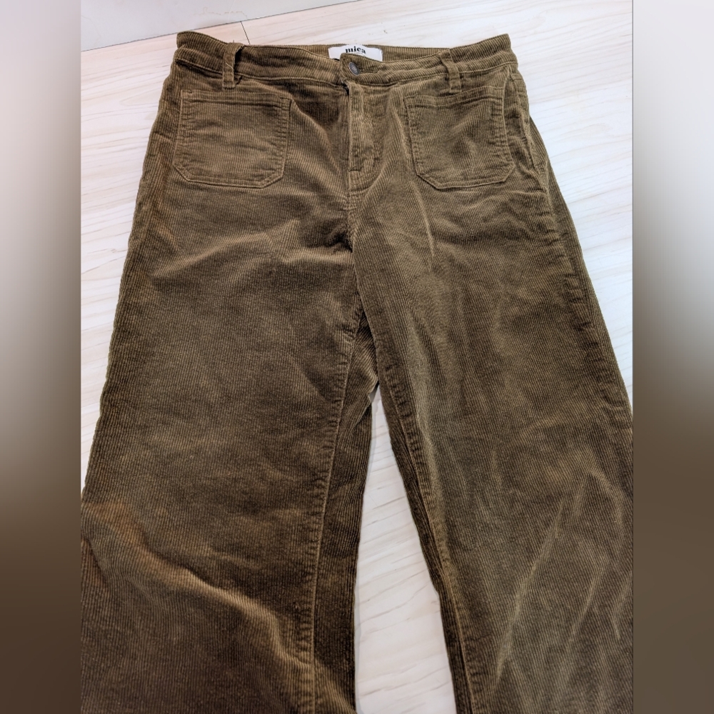 Mica Olive Corduroy Pants